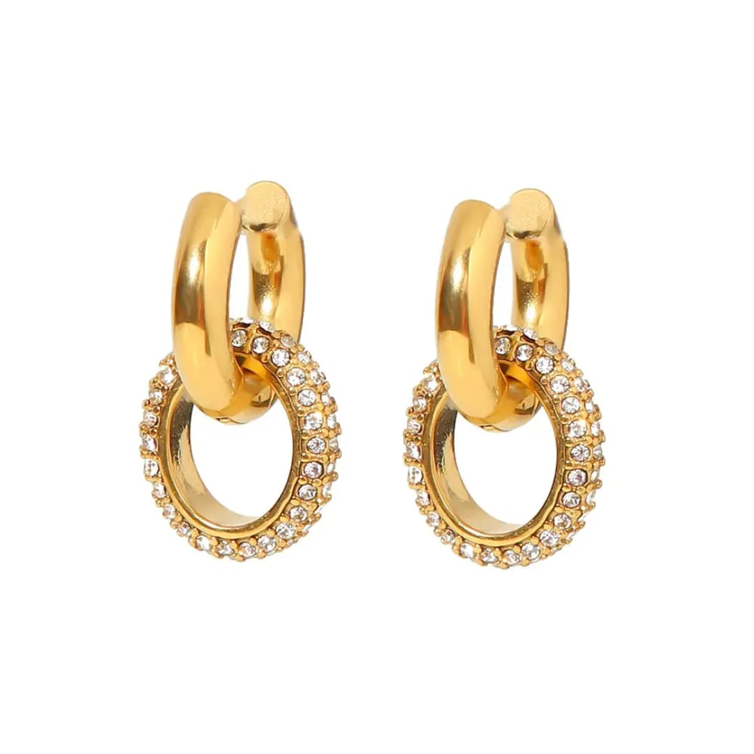 GOLDEN DUO LOOP EARRINGS