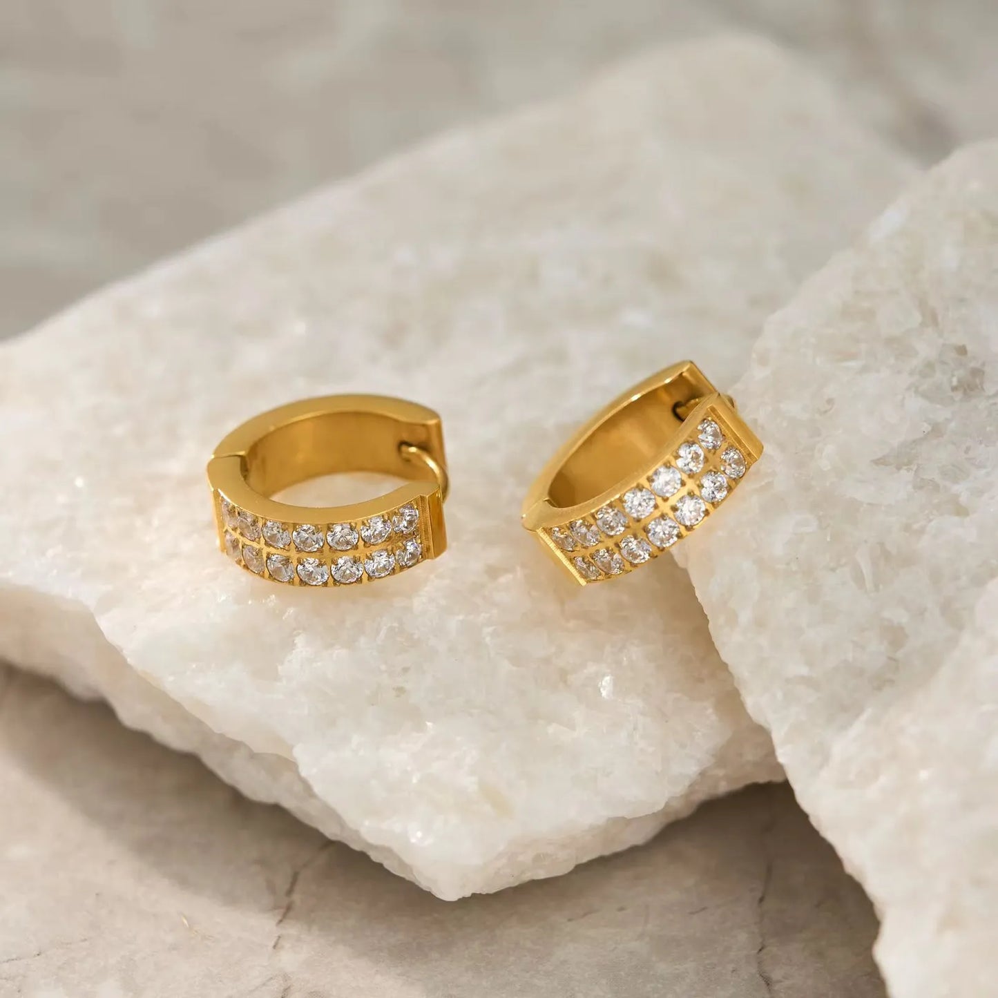 DOUBLE ROW SPARKLE HOOPS