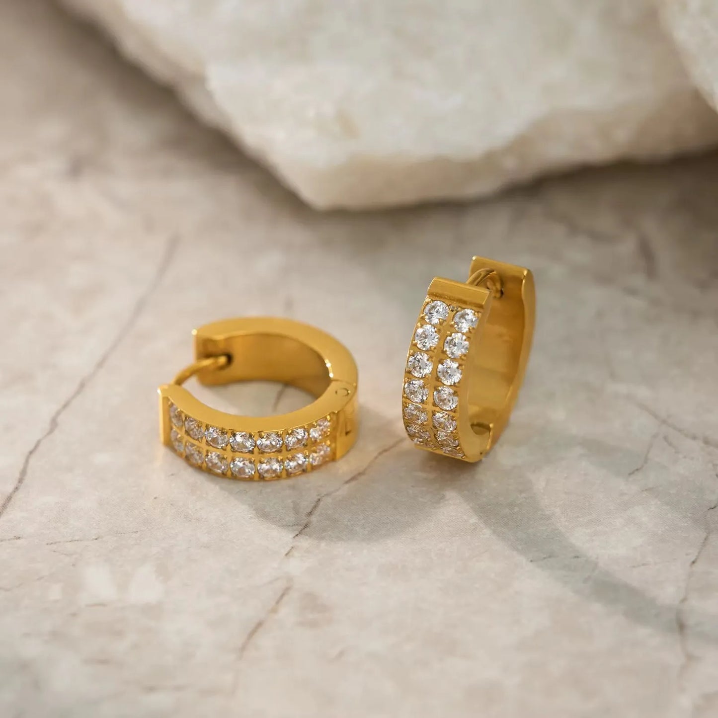 DOUBLE ROW SPARKLE HOOPS
