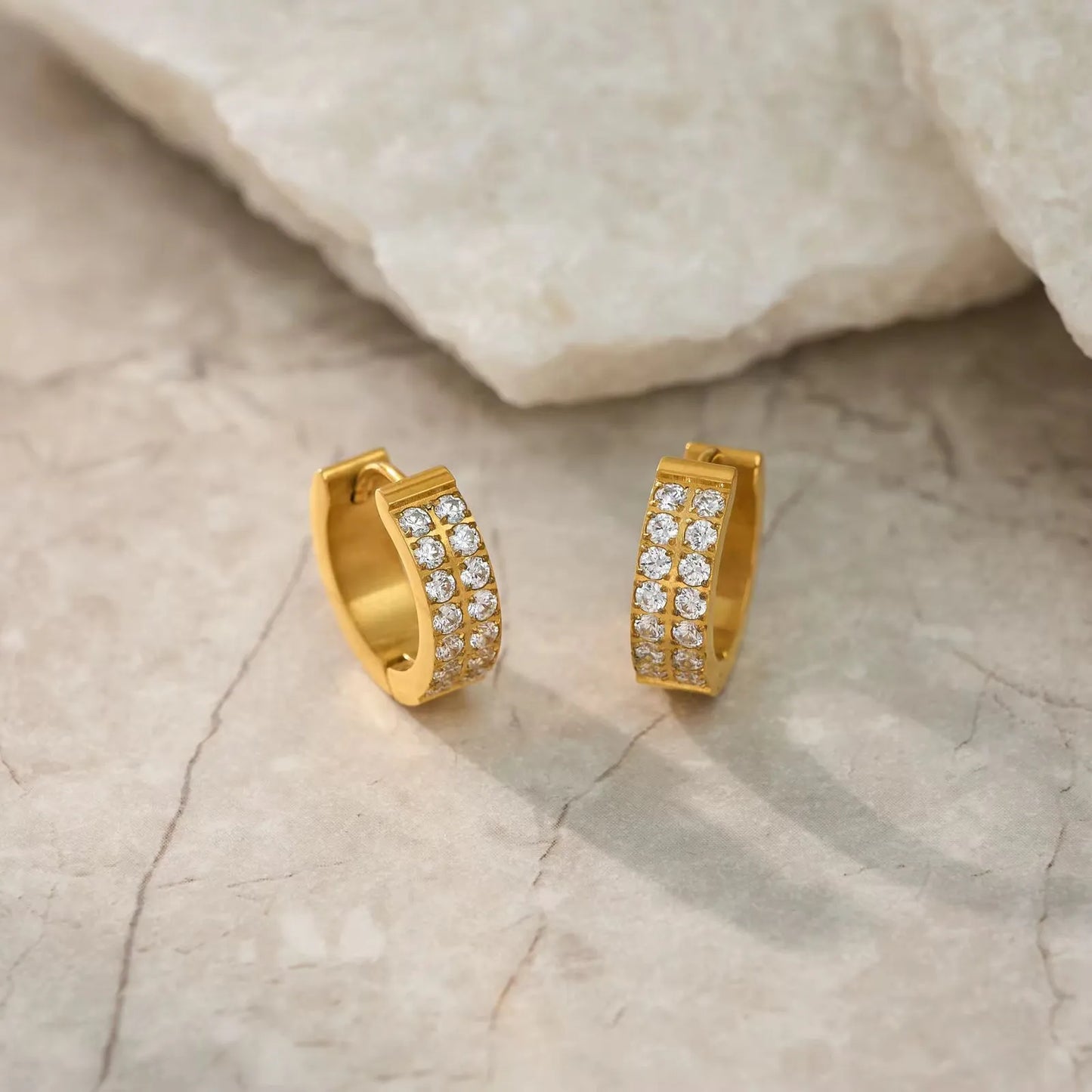 DOUBLE ROW SPARKLE HOOPS