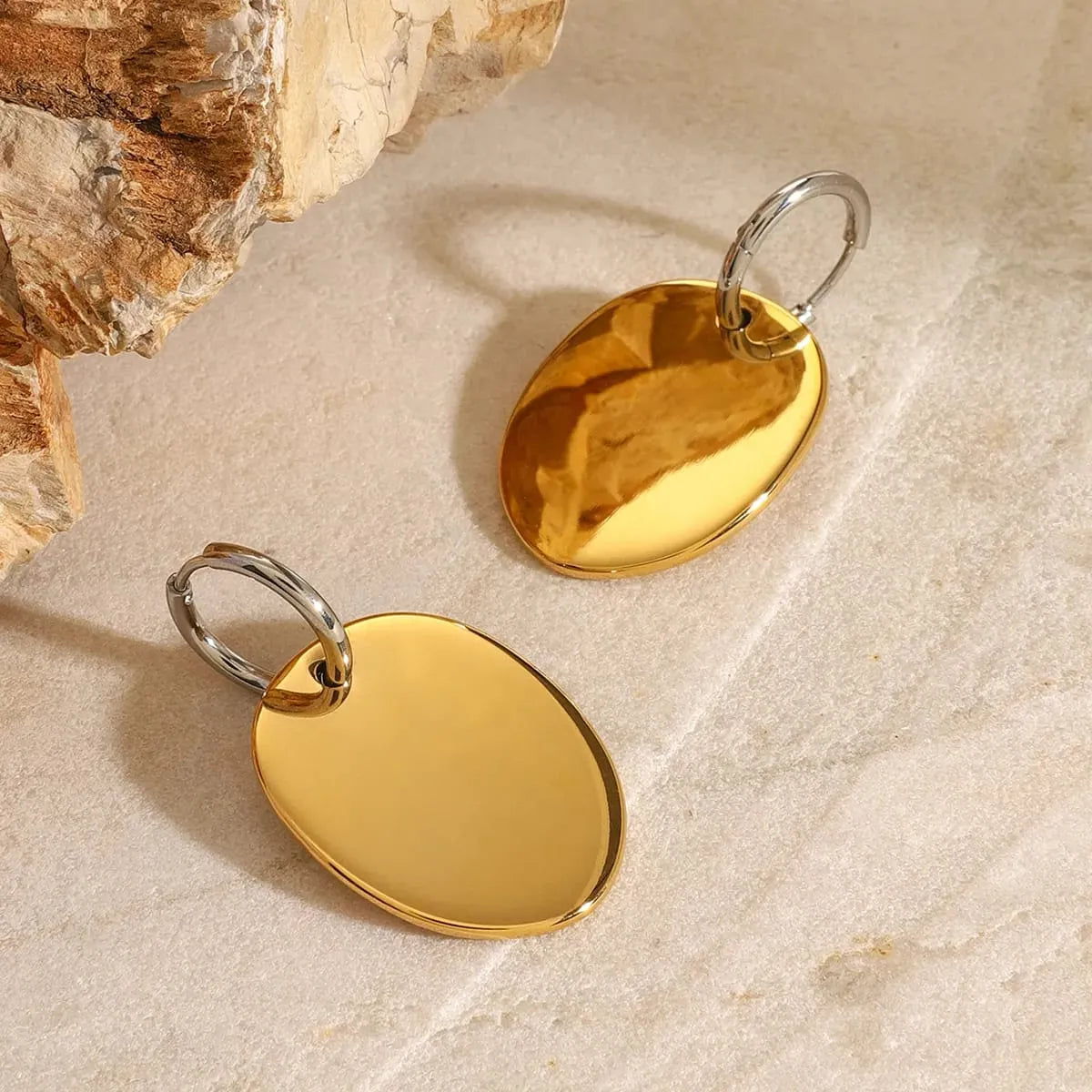 GOLD PEBBLE DROP EARRINGS