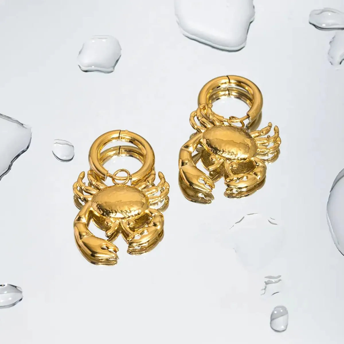 CRAB CHARM HOOPS