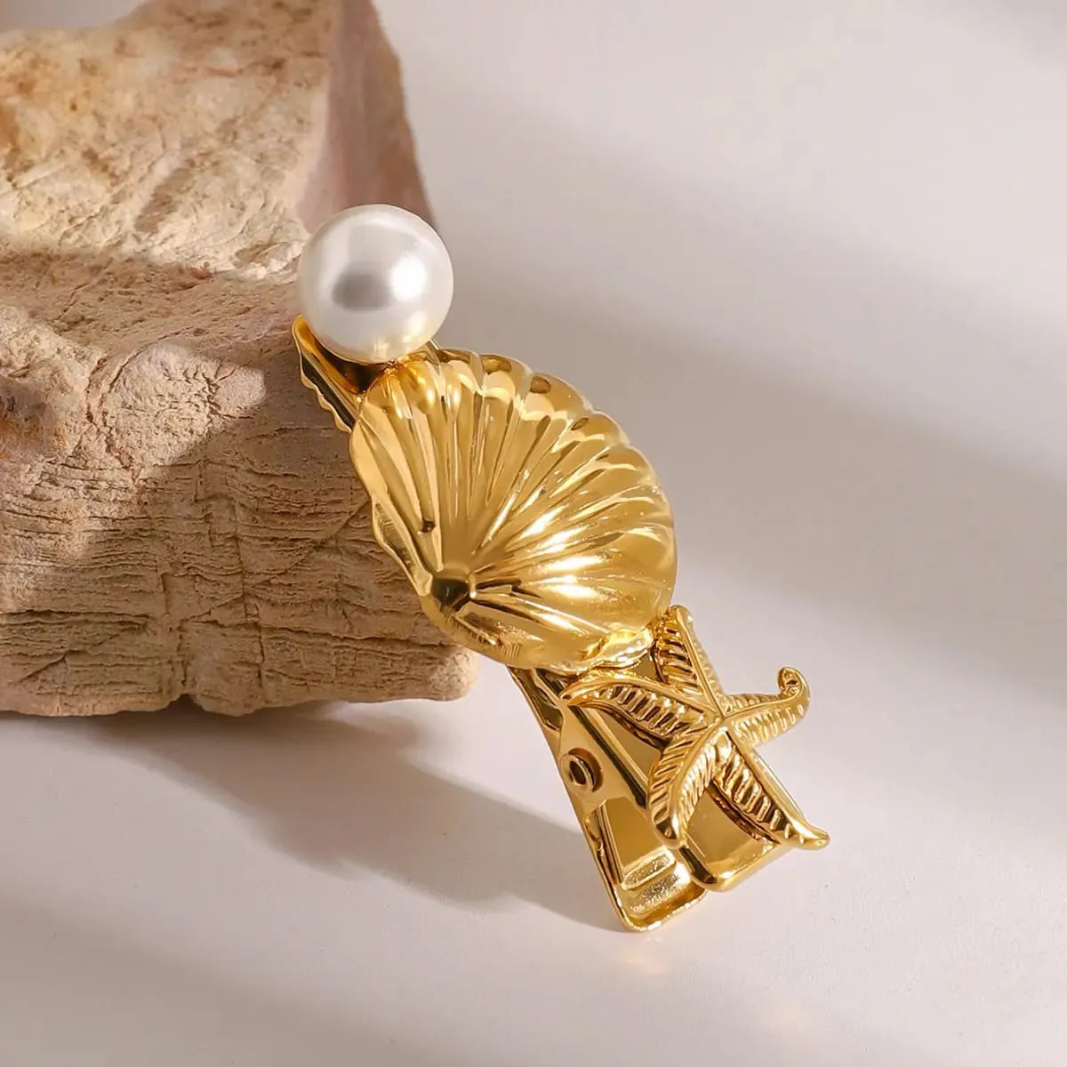 SEASHELL PEARL HAIR CLIP