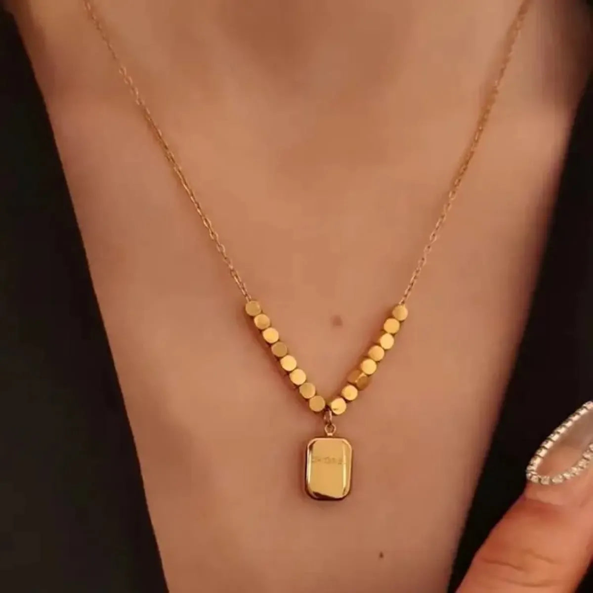 GOLD BAR DROP NECKLACE
