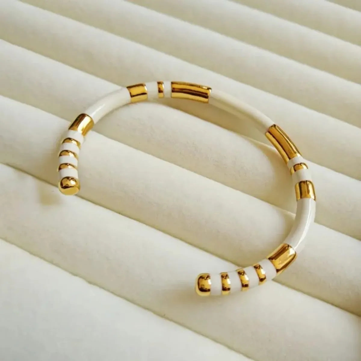 WHITE ENAMEL BRACELET