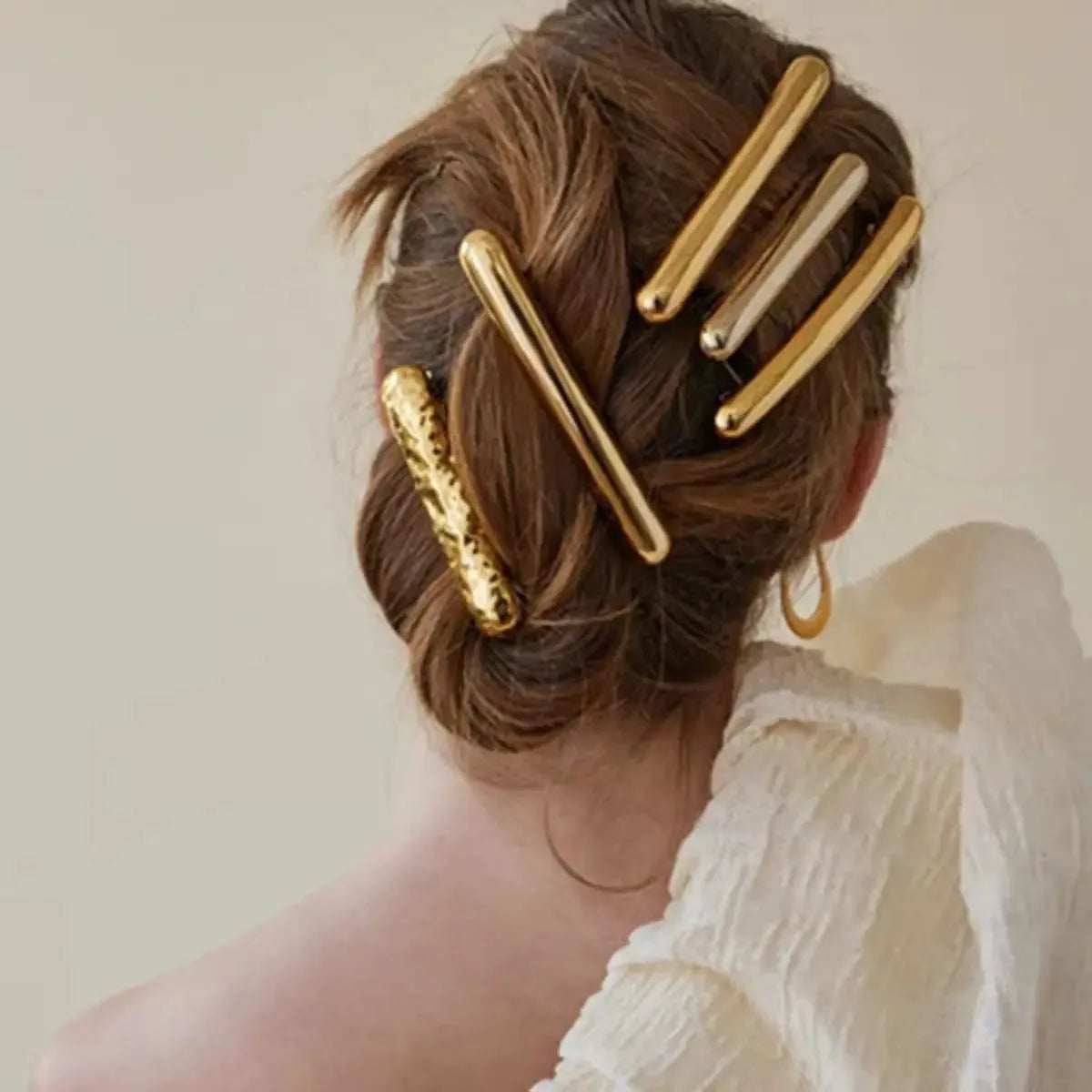 HAMMERED GOLD HAIR CLIP