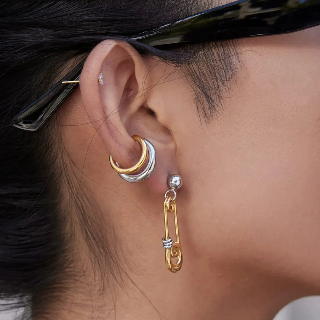 BOLD SAFETY PIN DROP EARRINGS