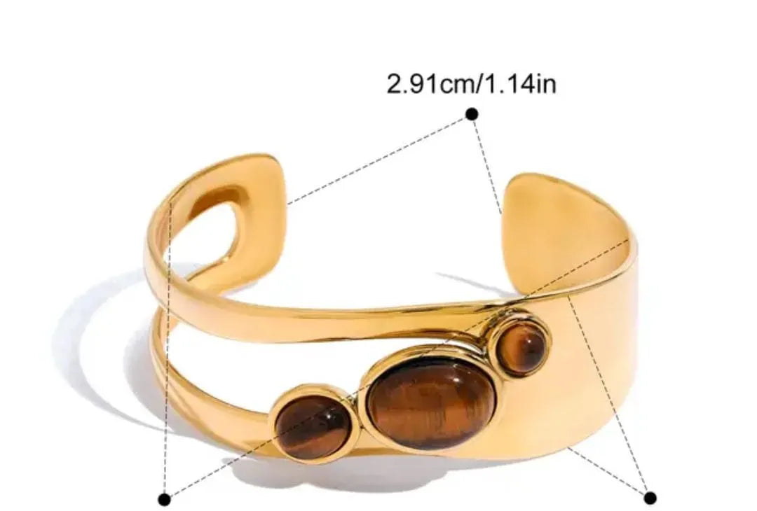 CELESTIAL GEMSTONE CUFF BRACELET