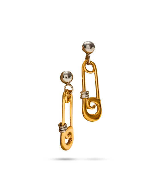 BOLD SAFETY PIN DROP EARRINGS
