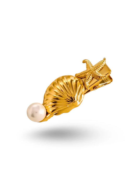 SEASHELL PEARL HAIR CLIP