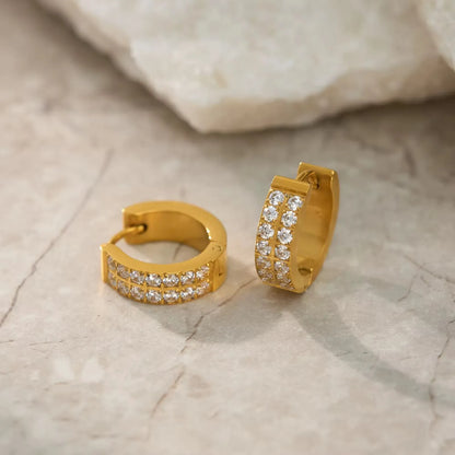 DOUBLE ROW SPARKLE HOOPS