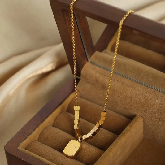 GOLD BAR DROP NECKLACE