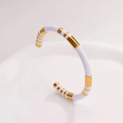 WHITE ENAMEL BRACELET