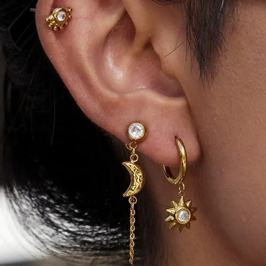 SUN MOON STAR EARRINGS SET