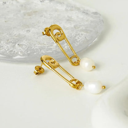 PEARL PIN DROP EARRINGS