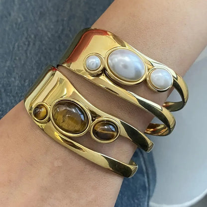 CELESTIAL GEMSTONE CUFF BRACELET