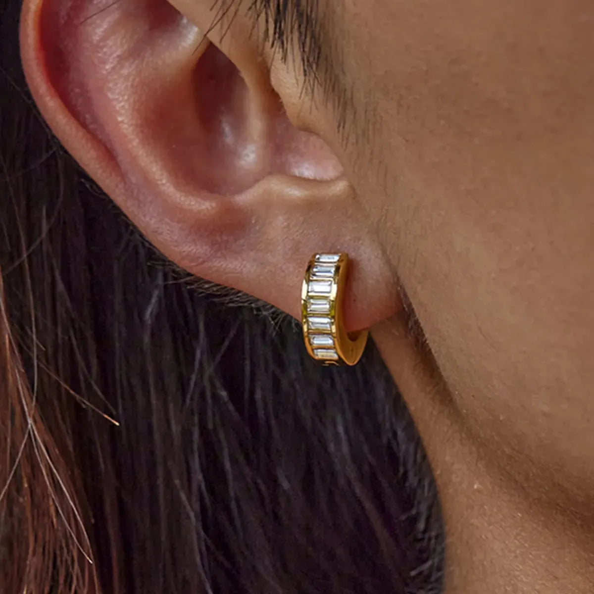 Radiant Baguette Hoops