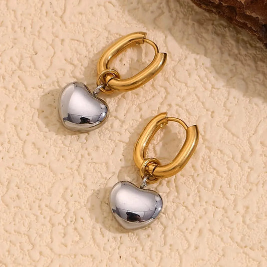 Dual Heart Hoop Earrings