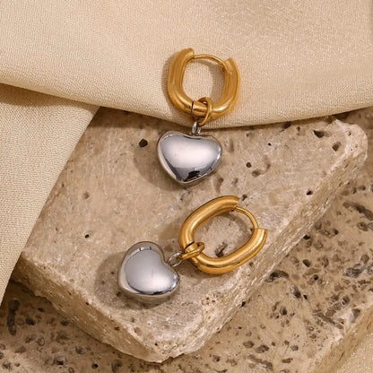 Dual Heart Hoop Earrings