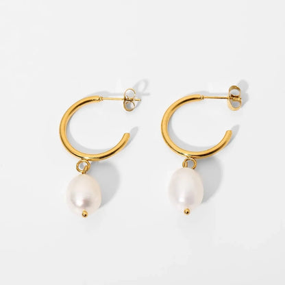 LUNA PEARL HOOPS